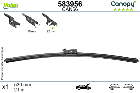 Lama stergator fata (1buc) Canopy 530mm potrivit MERCEDES C (W203), CITAN MIXTO (DOUBLE CABIN), CITAN (MPV), CITAN/MINIVAN (W415), GL (X164), M (W164), M (W166) 08.97- [2]