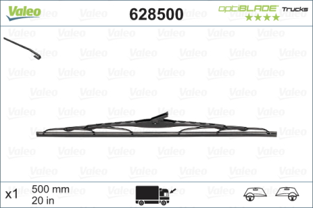Lama stergator fata (1buc) Optiblade 500mm potrivit DAF 45, 55, F 1700, F 1900, F 2100, F 2300, F 2500, F 2700, F 2800, F 2900, F 3200, F 3300, F 3600; IVECO ZETA; MAN F9 01.59- [3]