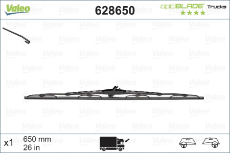 Lama stergator fata (1buc) Optiblade 650mm potrivit IVECO EUROCARGO I-III, EUROCARGO V, EUROSTAR, EUROTECH MH, EUROTECH MP, EUROTECH MT, EUROTRAKKER, MAGIRUS, POWERSTAR, P/PA 01.80- [3]