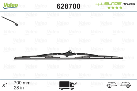 Lama stergator fata (1buc) Optiblade 700mm potrivit MAN SD, SG, SL, SR, SÜ, TGA, TGL I, TGM I, TGS I, TGX I; MERCEDES ACTROS, ACTROS MP2 / MP3, ACTROS MP4 / MP5, ANTOS, AROCS 04.73- [3]