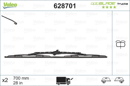 Lama stergator fata Optiblade 700mm potrivita MERCEDES ACTROS MP4 / MP5, ANTOS, AROCS; SCANIA G I, G II, L, P I, P II, R I; VOLVO FH II, FH16 II dupa 2005 (1buc) [3]