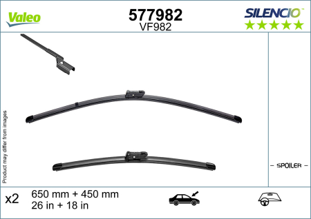 Lama stergator fata Silencio 650/450mm potrivita MERCEDES CITAN TOURER (W420), CITAN/MINIVAN (W420), EQT (W420), T (MPV); BMW 6 GRAN TURISMO (G32) dupa 2017 (2buc) [2]