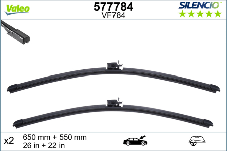 Lama stergator fata Silencio 650/550mm potrivita MERCEDES GLE (C167), GLE (V167), GLS (X167) dupa 2018 (2buc) [2]