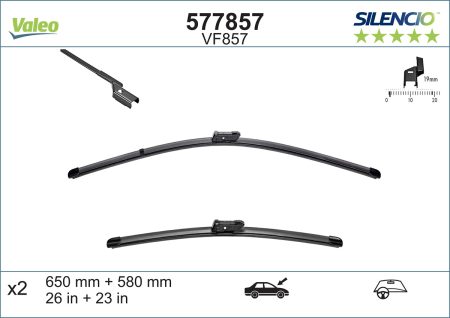 Lama stergator fata VF857 Silencio Xtrm 650/580mm potrivita MERCEDES GL (X166), GLE (C292), GLE (W166), GLS (X166), M (W166) 2011-2019 (2buc) [3]