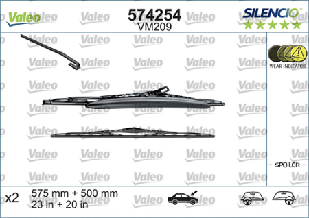 Lama stergator fata (2buc) VM209 Silencio 575/500mm potrivit BMW 3 (E46) 12.97-12.07 [3]