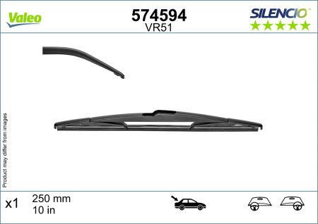 Stergatoare auto - Lama stergator Spate (1buc) Silencio 250mm potrivit HYUNDAI I10 III; OPEL ASTRA K, ASTRA K/KOMBI, INSIGNIA B, INSIGNIA B COUNTRY; SSANGYONG KORANDO, XLV 06.15-