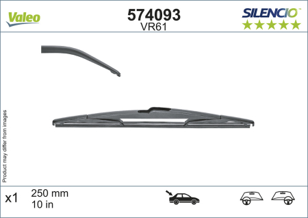 Stergatoare auto - Lama stergator Spate (1buc) Silencio 250mm potrivit JEEP COMPASS; MAZDA 2; SUZUKI SWIFT V, SWIFT VI; TOYOTA AURIS, AYGO X, COROLLA CROSS, HIGHLANDER, RAV 4 IV, YARIS 12.12-