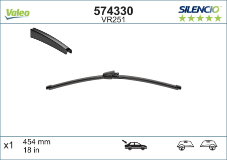 Lama stergator spate (1buc) VR251 Silencio Xtrm 454mm potrivit VW CADDY III, CADDY III/MINIVAN, CALIFORNIA T6 CAMPER, MULTIVAN T5, MULTIVAN T6, TOURAN, TRANSPORTER T5 02.03- [3]
