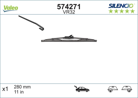 Lama stergator spate (1buc) VR32 Silencio 280mm potrivit FORD FIESTA V, FOCUS I, FOCUS I/KOMBI, FUSION, MONDEO III; MITSUBISHI LANCER VIII; NISSAN TERRANO II; SEAT ALTEA XL 10.81- [3]
