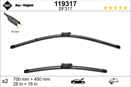 Stergatoare auto - Lamela stergator fata (2 buc) 700/450mm potrivit AUDI Q4; SKODA ENYAQ IV; VW ID.4, ID.5 05.20-