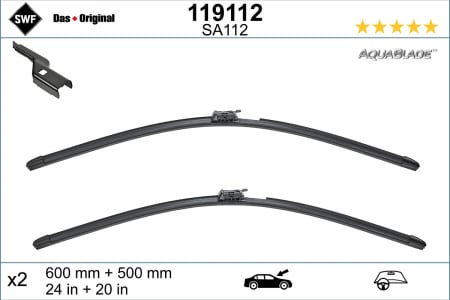 Lamela stergator fata (2 buc) AquaBlade 600/500mm potrivit VOLVO S60 III, V60 II 02.18- [3]