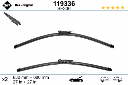 Lamela stergator fata (2 buc) Visioflex 680mm potrivit FORD MONDEO V 09.12- [3]
