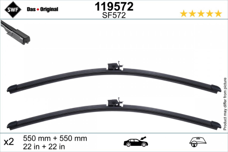 Lamela stergator fata cu spoiler (2buc) 550mm potrivit MERCEDES C (A205), C (C205), C T-MODEL (S205), C (W205), EQC (N293), GLC (C253), GLC (X253) 12.13-07.23 [2]