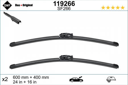 Lamela stergator fata cu spoiler (2buc.) Visioflex 600/400mm potrivit DACIA JOGGER, LOGAN III, SANDERO III 01.21- [2]
