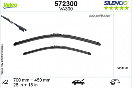 Geam - Lamela stergator fata cu spoiler (2pcs) AquaBlade 700/450mm potrivit TESLA MODEL X 09.15-