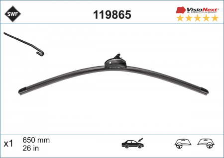 Lamele stergator fata (buc.1) cu spoiler VISIONEXT IAM 650mm [3]