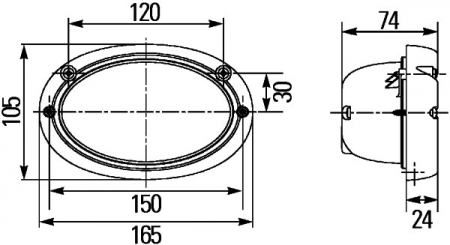 Lampa de lucru (H3/Halogen, 12V, 55W, lungime: 2000mm, inaltime: 105mm, latime: 165mm, adancime: 74mm) [1]