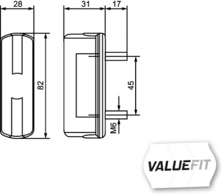 Lampa numar inmatriculare (C5W, 12/24V, culoare: negru, culoare sticla: transparent, 28x81mm) [2]
