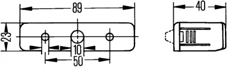 Lampa numar inmatriculare (C5W, 6/12/24V, culoare: negru, culoare sticla: transparent, 23x89mm) [1]