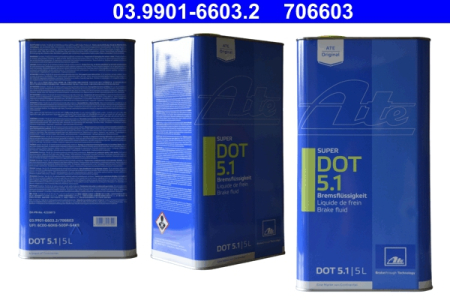 Lichid frana DOT5.1 (5L) [uscat: 265°C, umed: 180°C, vascozitate: 750mm²/sec.] - schimbati la fiecare 3 ani [1]