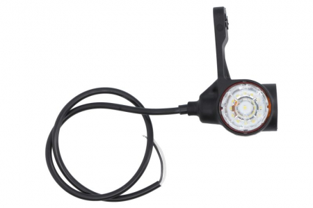 Proiectoare - Lumina clarificare stanga, forma: rotund, portocaliu/rosu/alb, LED, în relief, lungime cablu 600mm, cu cuier, 12/24V (IP68)