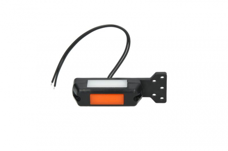 Piese Auto - Lumina clarificare stanga, portocaliu/rosu/alb, LED, inaltime 105mm; latime 28mm; adancime 34mm, în relief, lungime cablu 210mm, cu cuier, 12/24V (drept în relief)