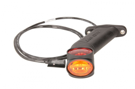 Lumina clarificare stanga, portocaliu/rosu/alb, LED, suprafata, lungime cablu 1500mm, cu brat lung, 12/24V (cu clema pentru fir plat) [2]