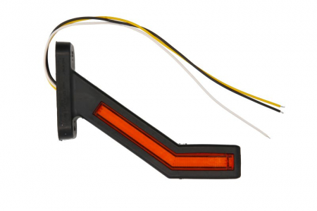 Piese Auto - Lumina clarificare stanga, portocaliu/rosu/alb, LED, suprafata, lungime cablu 400mm, cu brat lung, 12/24V (cu functie de semnalizator spate)