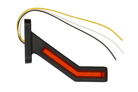 Piese Auto - Lumina clarificare stanga, portocaliu/rosu/alb, LED, suprafata, lungime cablu 400mm, cu brat lung, 12/24V (indicator dinamic; cu functie de semnalizator spate)