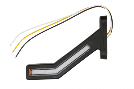 Lumina clarificare stanga, portocaliu/rosu/alb, LED, suprafata, lungime cablu 400mm, cu brat lung, 12/24V (indicator dinamic; cu functie de semnalizator spate) [1]