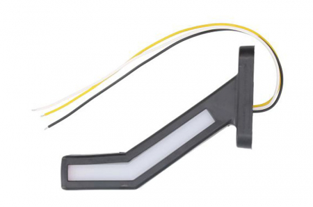 Piese Auto - Lumina clarificare stanga, portocaliu/rosu/alb, LED, suprafata, lungime cablu 400mm, cu brat lung, 12/24V (indicator dinamic; tip: neon; cu functie de semnalizator spate)