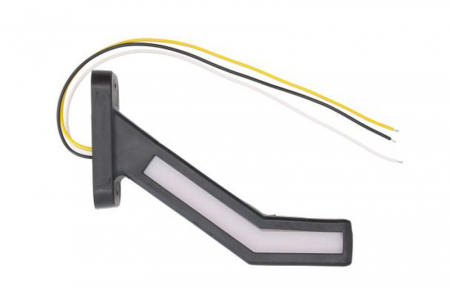 Lumina clarificare stanga, portocaliu/rosu/alb, LED, suprafata, lungime cablu 400mm, cu brat lung, 12/24V (indicator dinamic; tip: neon; cu functie de semnalizator spate) [1]