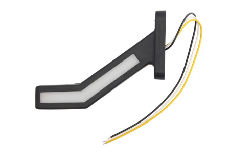 Piese Auto - Lumina clarificare stanga, portocaliu/rosu/alb, LED, suprafata, lungime cablu 400mm, cu brat lung, 12/24V (tip: neon; cu functie de semnalizator spate)