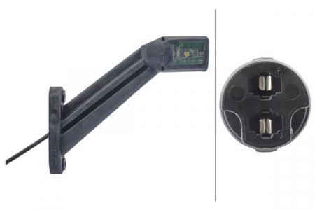 Lumina clarificare stanga, portocaliu/rosu/alb, LED, suprafata, lungime cablu 500mm, cu brat lung, 12/24V (cu un dop, conector: EASYCONN) [1]