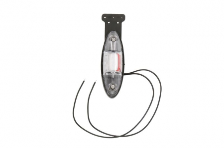 Piese Auto - Lumina clarificare stanga, rosu/alb, LED, în relief, lungime cablu 360mm, cu cuier, 12/24V