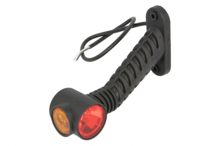 Lumina delimitare dreapta, portocaliu/rosu/alb, LED, inaltime 125mm; latime 38mm; adancime 175mm lungime cablu 500mm, pe brațul lung, 12/24V [2]