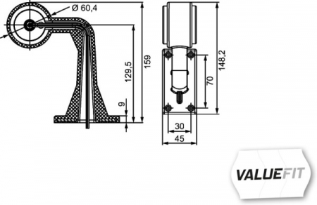 Lumina delimitare dreapta, rosu/alb, LED, inaltime 159mm; latime 148,2mm; adancime 45mm, fixare verticala, 12/24V [3]