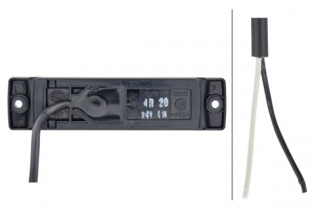 Lumina delimitare stanga/dreapta, alb, LED, inaltime 16mm; latime 130mm; adancime 32mm, surub/fixare orizontala/fixare verticala, lungime cablu 500mm, 24V (IP6K9K) [1]