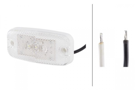 Lumina delimitare stanga/dreapta, alb, LED, inaltime 22mm; latime 111mm; adancime 51mm, surub, 12/24V [1]