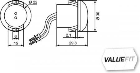 Lumina delimitare stanga/dreapta, alb, LED, inaltime 30mm; latime 30mm; adancime 30mm 12/24V [3]