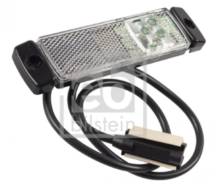 Iluminat auto - Lumina delimitare stanga/dreapta, forma: dreptunghiular, alb, LED, inaltime 32mm; latime 130mm; adancime 14/130mm lungime cablu 500mm, fara prindere, 12/24V (conector: CLICK-IN, IPIP67)