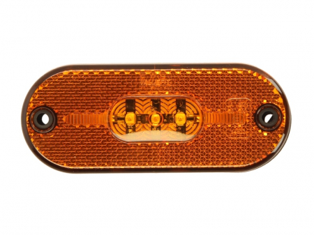 Lumina delimitare stanga/dreapta, galben, LED, inaltime 11mm; latime 108mm; adancime 44mm, surub/fixare orizontala/fixare verticala, lungime cablu 150mm, 24V (IPIP67) [0]