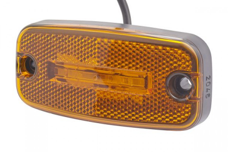Piese Auto - Lumina delimitare stanga/dreapta, galben, LED, inaltime 21mm; latime 111mm; adancime 51mm, surub/fixare orizontala, lungime cablu 500mm, 24V (IP5K9K)