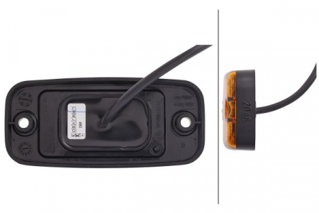 Lumina delimitare stanga/dreapta, galben, LED, inaltime 21mm; latime 111mm; adancime 51mm, surub/fixare orizontala, lungime cablu 500mm, 24V (IP5K9K) [1]