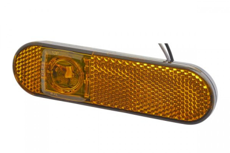 Lumina delimitare stanga/dreapta, galben, LED, inaltime 32mm; latime 114mm; adancime 32mm, surub/fixare orizontala, lungime cablu 100mm, fara prindere, 24V (IPX9K) [0]