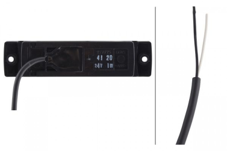 Lumina delimitare stanga/dreapta, galben, LED, inaltime 32mm; latime 130mm; adancime 32mm, surub/fixare orizontala, lungime cablu 1500mm, 24V (IP6K9K) [1]