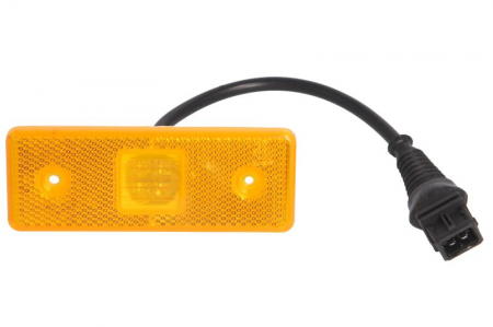Proiectoare - Lumina delimitare stanga/dreapta, portocaliu, LED, inaltime 41mm; latime 110mm; adancime 7mm lungime cablu 220mm, fara prindere, potrivit MERCEDES TOURINO (O 510) 01. (cu fire, conector: AMP 2PIN) 24V