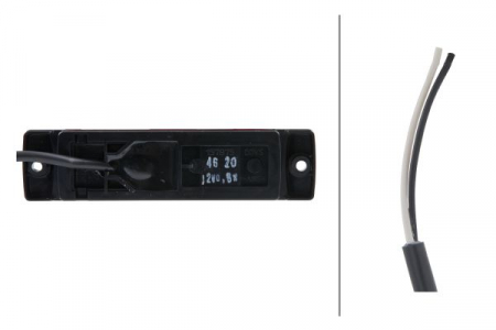 Lumina delimitare stanga/dreapta, rosu, LED, inaltime 13mm; latime 130mm; adancime 32mm, surub/fixare orizontala/fixare verticala, lungime cablu 500mm, 12V (IP6K9K) [1]