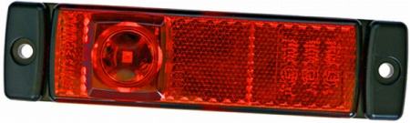 Lumina delimitare stanga/dreapta, rosu, LED, inaltime 13mm; latime 130mm; adancime 32mm, surub/fixare orizontala/fixare verticala, lungime cablu 500mm, 24V (IP6K9K) [2]