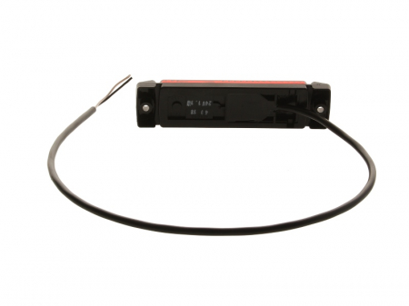 Lumina delimitare stanga/dreapta, rosu, LED, inaltime 13mm; latime 130mm; adancime 32mm, surub/fixare orizontala/fixare verticala, lungime cablu 500mm, 24V (IP6K9K) [1]